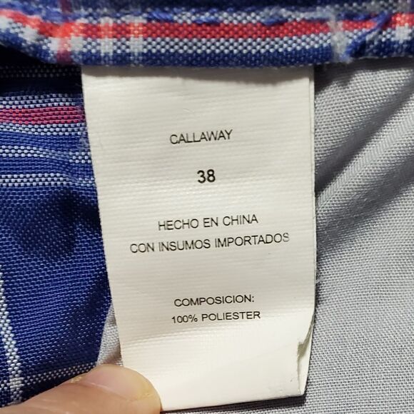 Callaway Blue & Red Plaid Golf Shorts - Picture 5 of 5